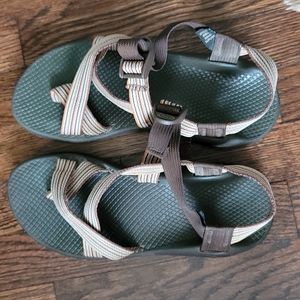 Brown and Orange Chaco Z Sandals